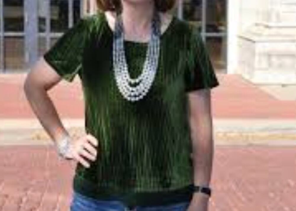 3X 3T 26W 28W Signature Collection Velvet green soft short sleeve top shirt